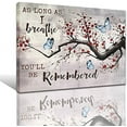 thumbnail image 1 of Red Flower Wall Art Prints Cherry Tree Blue Butterfly Canvas Art Paintings You''ll Be remembered Quotes Art Poster Modern Cream Wall Decor Artwork Home Decor Pictures Kitchen Bedroom Framed 12"x16", 1 of 2