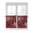 thumbnail image 1 of Red Flowers 2 Panel Kitchen Curtains for Small Windows, Spring Floral Botanical Modern Art Bathroom Tier Curtain, Short Window Treatment for Bedroom/Living Room 55"x24", 1 of 6