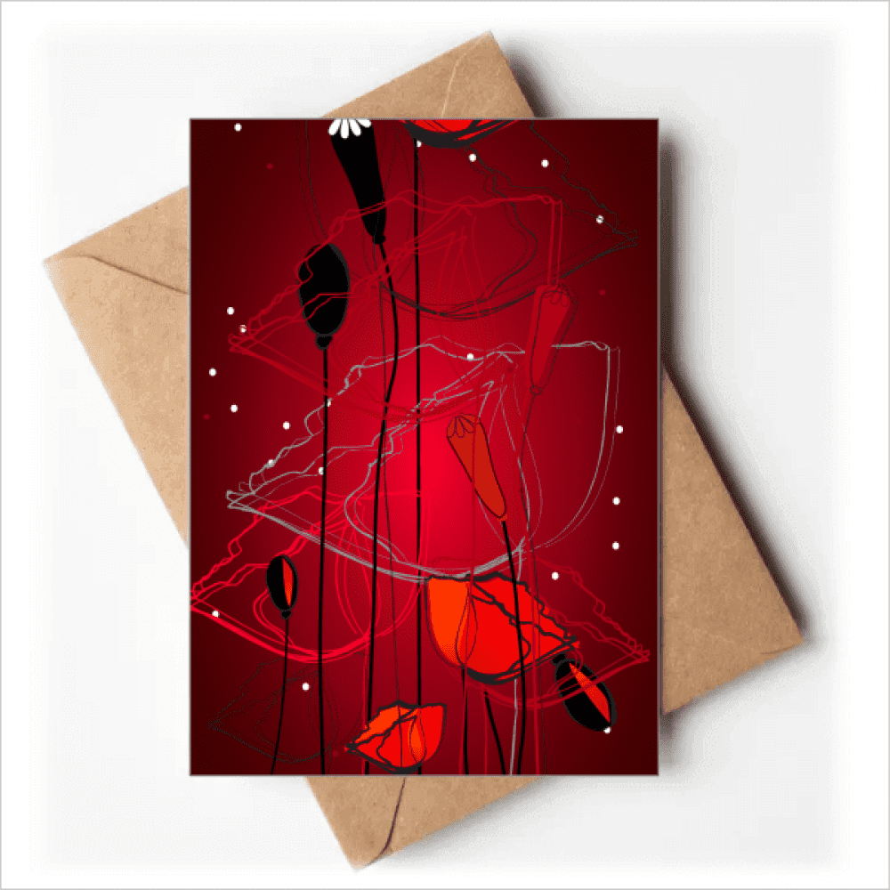 Red Flowers Art Painting Corn Greeting Cards You are Invited Invitations