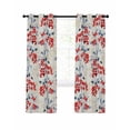 thumbnail image 1 of Red Flowers Blackout Curtains, Light Blocking Print Window Curtains, Country Spring Botanical Floral Leaves Herbs Thermal Insulated Window Drapes for Living Room 2 Panels, 84"W x 84"L, 1 of 9