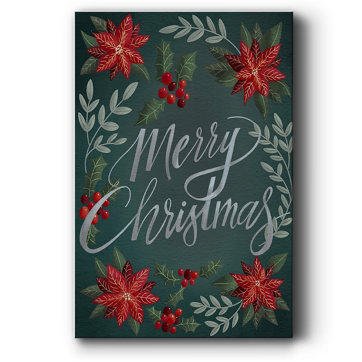 Red Flowers Christmas II- Gallery Wrapped Canvas