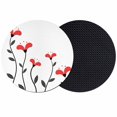 thumbnail image 1 of Red Flowers Coasters Set of 2, Absorbent Coasters for Drinks, Modern Minimalism Spring Botanical Floral Coaster for Desk Coffee Table Protection, Home Decor House Warming Gifts 4", 1 of 8