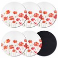 thumbnail image 1 of Red Flowers Coasters Set of 6, Absorbent Coasters for Drinks, Watercolor Spring Country Botanical Floral Coaster for Desk Coffee Table Protection, Home Decor House Warming Gifts 4", 1 of 8