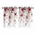 thumbnail image 1 of Red Flowers Kitchen Curtains Window Panels, Spring Floral Elegant Pastoral Watercolor Insulated Window Treatment Curtain, Grommet Curtains for Bedroom/Living Room/Bathroom, 2 Piece 42"Wx54"L, 1 of 8