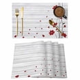 thumbnail image 1 of Red Flowers Placemats Set of 4, Spring Floral Petals Scratching Edges Wood Grain Non-Slip Place Mats Washable Table Mats for Kitchen Dining Table Decorations Indoor/Outdoor, 1 of 9