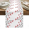 thumbnail image 1 of Red Flowers Table Runner - 90 Inch Long, Kitchen Dining Table Runner Dresser Scarves, Modern Minimalism Spring Botanical Floral Farmhouse Decor for Coffee Tables Wedding Party Banquet, 1 of 8