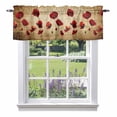 thumbnail image 1 of Red Flowers Valance Curtain for Windows Vintage Red Floral Brown Wood Grain Rod Pocket Curtain Valances Short Window Treatments Panels for Kitchen Bathroom Laundry Room Basement 60 x 14 Inch, 1 of 9