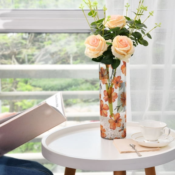 Red Flowers Vases for Flowers Modern Decorative Vase Home Decor for Bedroom Kitchen Living Room Centerpieces