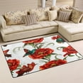 thumbnail image 1 of Red Flowers and Birds Soft Polyester Area Rug 60''x39'', Non Slip, Memory Foam, Water Absorbent, 1 of 7