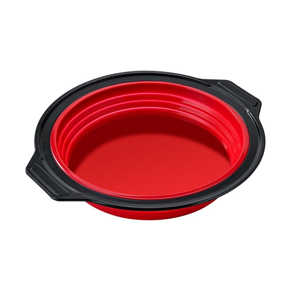 Red Foldable Silicone Round Baking Pan Non-Stick Cake Pan Suitable for Cheesecake Chiffon Cake Oven Microwave Freezer Easy to Clean Dishwasher Safe Food Grade Silicone