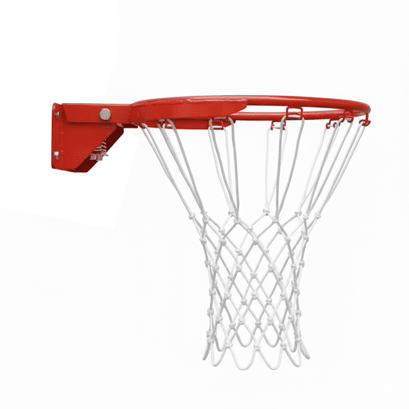 Red Foldable Wall Mount Basketball Rim with All-Weather Nylon Net, Heavy Duty Metal Bracket Indoor Outdoor Wall Hanging Shooting Training Hoop