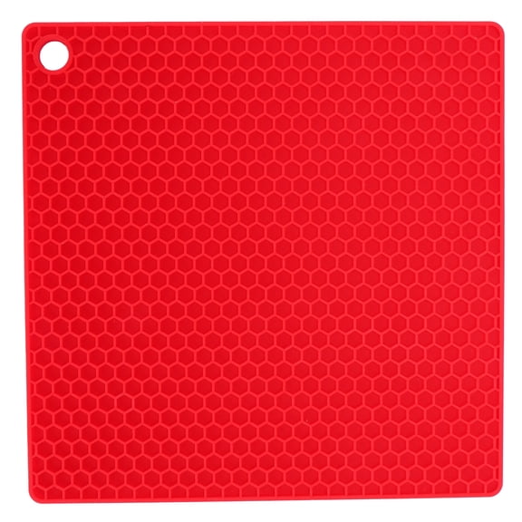 Red Food Grade Silicone Insulation Mat - Thickened Anti-Scald Microwave & Oven Protector