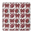 thumbnail image 1 of Red Football Helmets with Bows Pattern Square Fitted Tablecloth with Elastic Edge,Square Table Cover,Washable Elastic Table Cover for Home Kitchen Party Decor 34"x34", 1 of 6