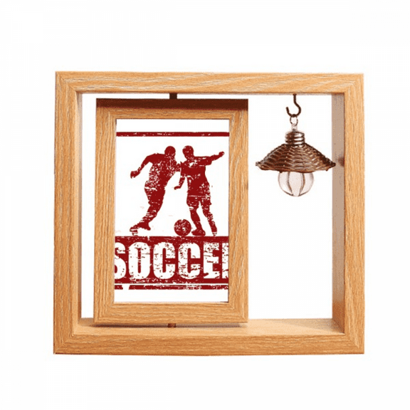 Red Football Player Grab Football Wooden Rotating Picture Photo Frame 4x6