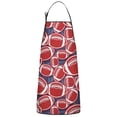 thumbnail image 1 of Red Footballs on Blue Pattern Apron-Garden Aprons for Women with Pockets-Cotton Linen Waterproof Kitchen Cooking Gardening Aprons Adjustable for Kitchen,Cooking,BBQ and Salon 33x27 Inch, 1 of 1