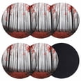 thumbnail image 1 of Red Forest Coasters Set of 6, Absorbent Coasters for Drinks, Vintage Foggy Woods Tree Mysterious Coaster for Desk Coffee Table Protection, Home Decor House Warming Gifts 4", 1 of 8
