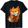 thumbnail image 1 of Red Forest Fox Baby Animal Autumn Fall Leaves T-Shirt, 1 of 5