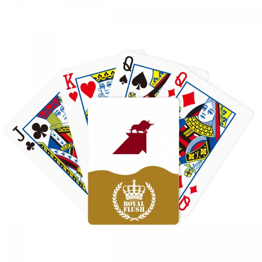 Red Form Stock Market Bull Royal Flush Poker Playing Card Game