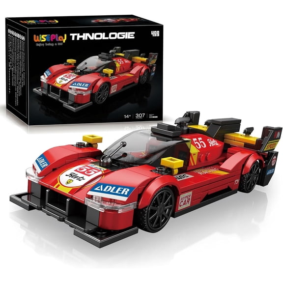 Red Formula 307-Piece Adult Sports Car Building Set  Formula Car Model Kit, Perfect Christmas or Birthday Gift
