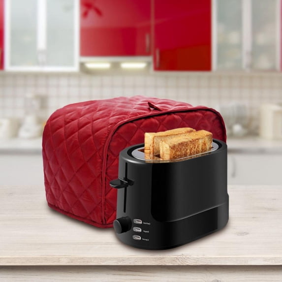 Red Four Slice Toaster Appliance Cover, Dust and Fingerprint Protection, Machine Washable (11.5W x 8D x 8H),S Size