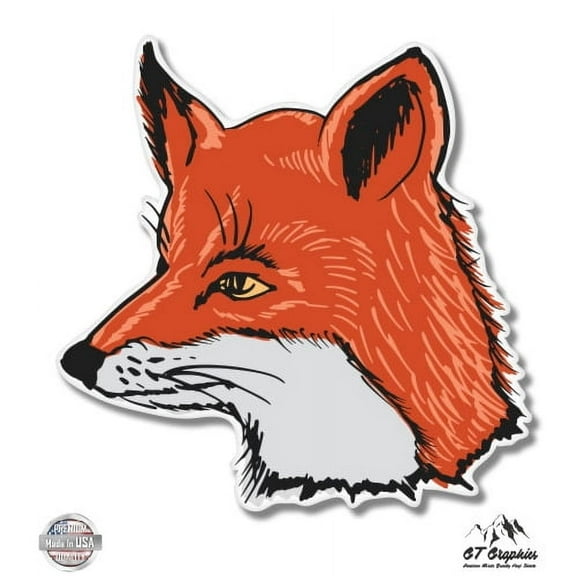 Red Fox - 3" Vinyl Sticker - For Car Laptop I-Pad Phone Helmet Hard Hat - Waterproof Decal
