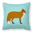 thumbnail image 1 of Red Fox Blue Check Fabric Decorative Pillow - 14 x 14 in., 1 of 1