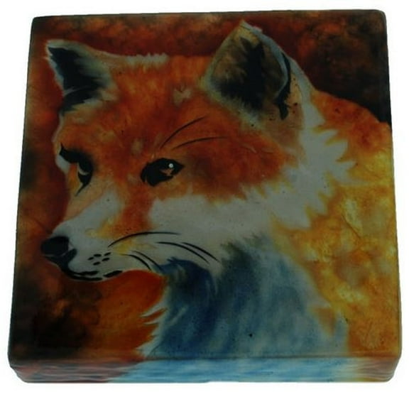 Red Fox Capiz Jewelery Trinket Keepsake Box Container Animal Wildlife Decoration