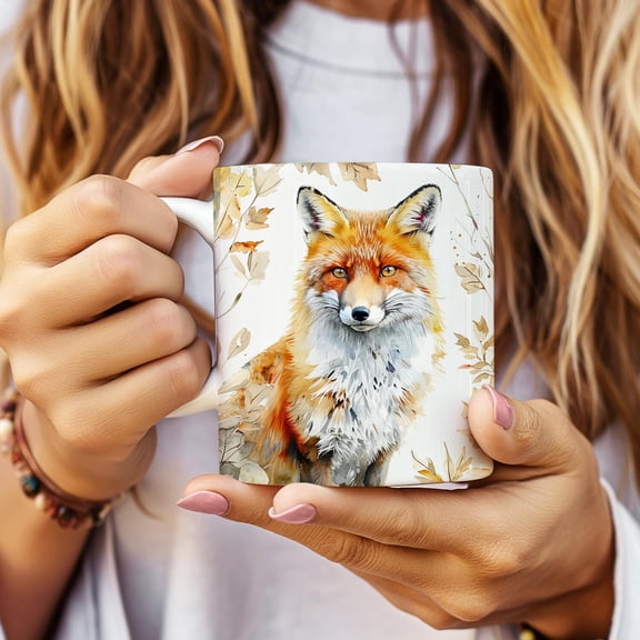 Red Fox Ceramic Mug, Wildlife Coffee Cup Gift, Nature Lover Tea Mug, Thanksgiving Fall Decor, Animal Lover Kitchen Dining, foxes