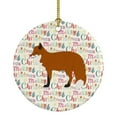 thumbnail image 1 of Red Fox Christmas Ceramic Ornament 2.8 in x 2.8 in, 1 of 3