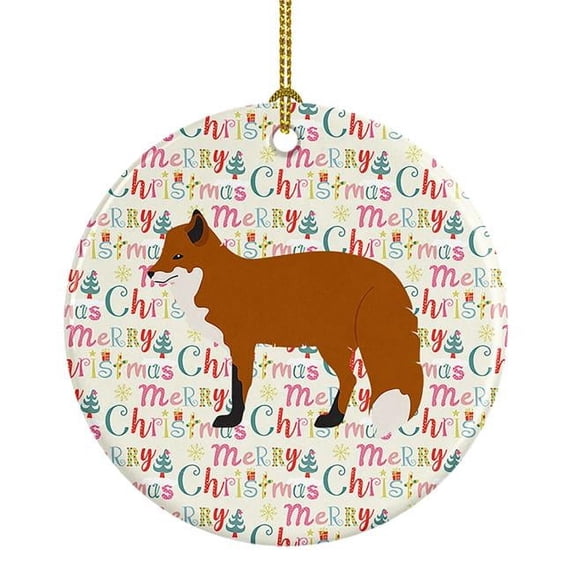 Red Fox Christmas Ceramic Ornament 2.8 in x 2.8 in