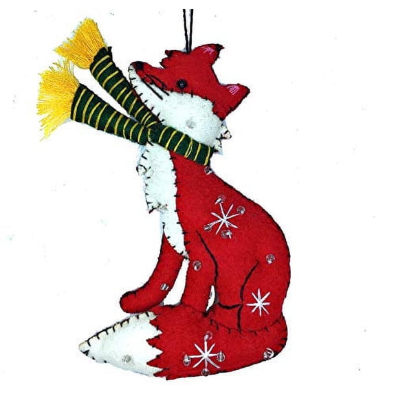 Red Fox Christmas Tree Ornament - Handmade