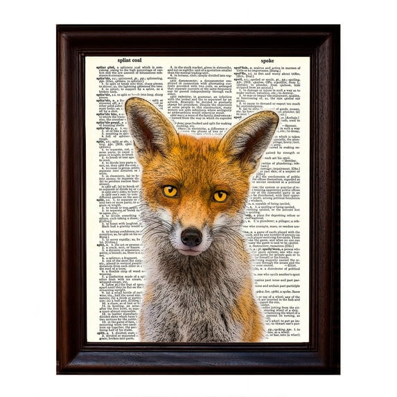 Red Fox - Dictionary Art Print Printed On Authentic Vintage Dictionary Book Page - 8 x 10.5