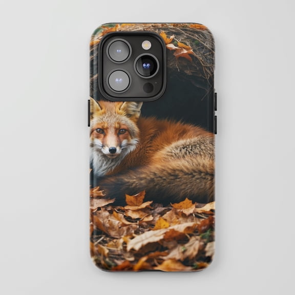 Red Fox For All iPhone Series Protective Phone Case Nature Photography Orange Brown Autumn Theme