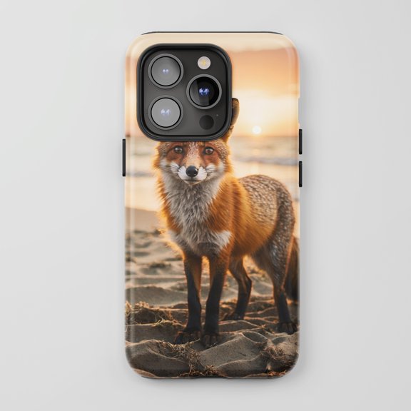 Red Fox For All iPhone Series Protective Phone Case Nature Photography Sunset Orange Brown