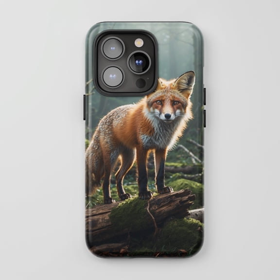 Red Fox For All iPhone Series Protective Phone Case Wildlife Forest Green Orange Brown