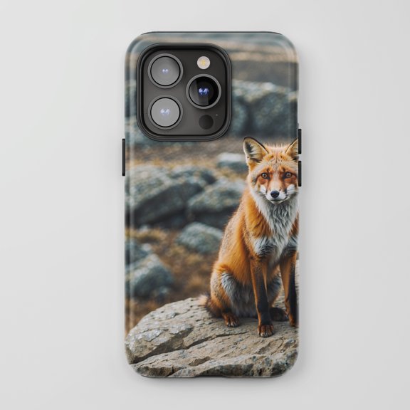Red Fox For All iPhone Series Tough Phone Case Nature Wildlife Orange Brown Grey