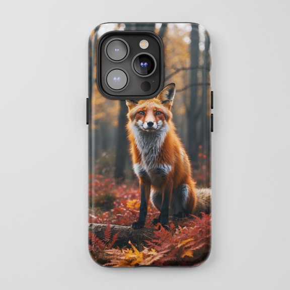 Red Fox For All iPhone Series Tough Phone Case Realistic Autumn Forest Orange Red Brown