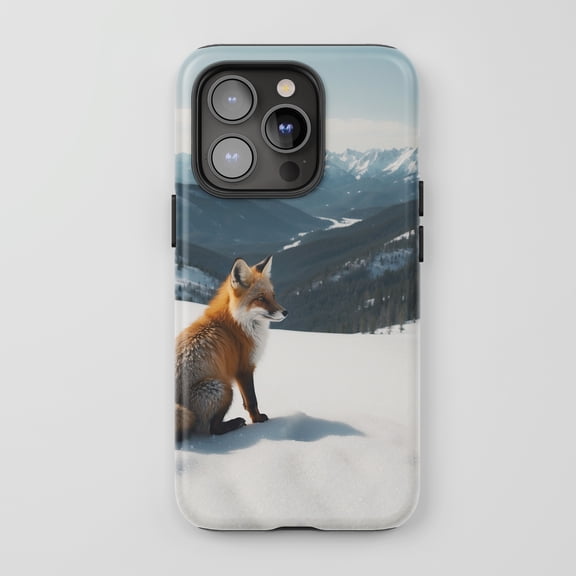 Red Fox For All iPhone Series Tough Phone Case Winter Landscape Multi-color