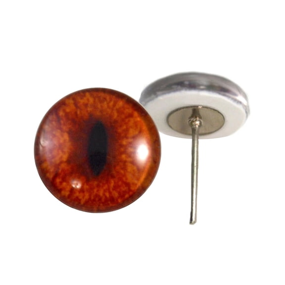 Red Fox Glass Eyes on Wire Pin Posts