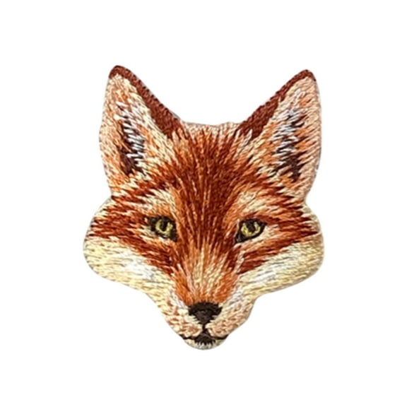 Red Fox Head, Realistic Animals, Embroidered, Iron on Patch