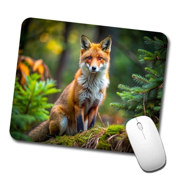 Red Fox In Forest Mouse Pad Low Profile Gaming Mat