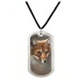 thumbnail image 1 of Red Fox Kit Portrait Military Dog Tag Pendant Necklace with Cord, 1 of 5