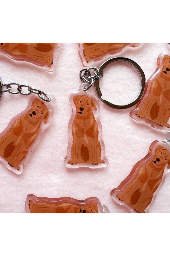 Red Fox Lab Keychain, Labrador Retriever Keychain, Acrylic Keychain, Dog Keychain, Original Artwork Keychain (1 keychain)