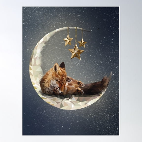Red Fox Poster Wall Art, Modern Wall Decor For Living Room Bedroom, 12x18 UNFRAMED