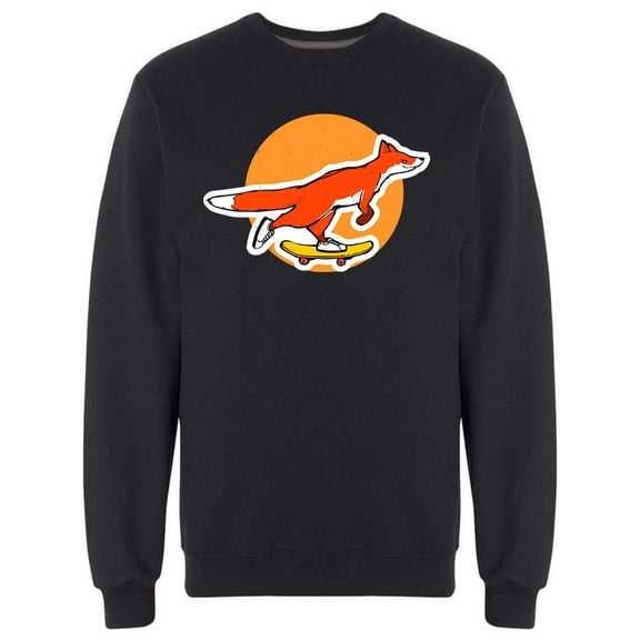 Red Fox Riding A Skateboard Art Sweatshirt Men -Image by Shutterstock, Male XX-Large