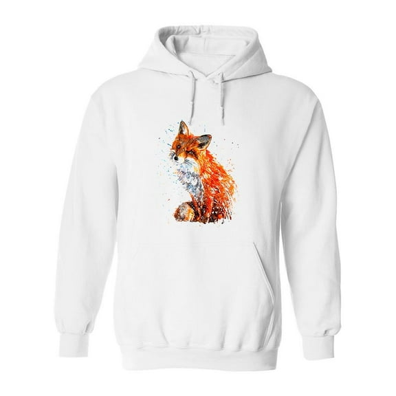 Red Fox Sketch Hoodie Men -Image by Shutterstock, Male Large