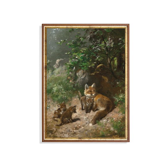 Red Fox Vintage Rustic Woodland Animal Art Poster Unframed Paper Print