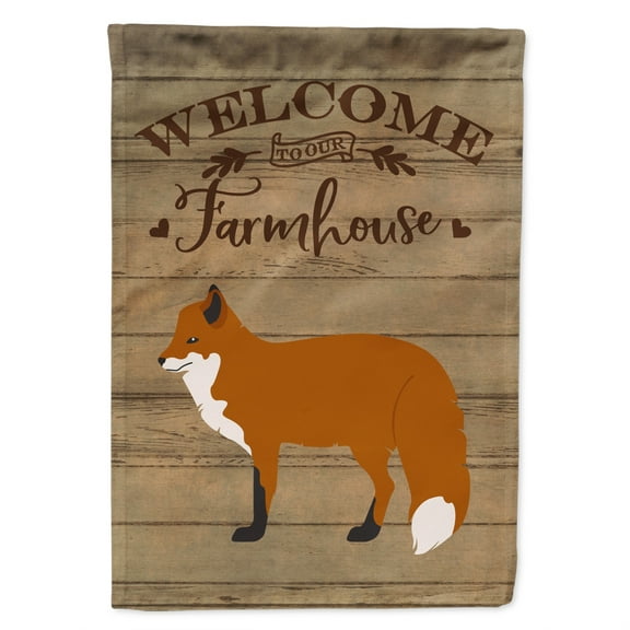 Caroline's Treasures CK6820CHF Red Fox Welcome Flag Canvas House Size , Large, multicolor
