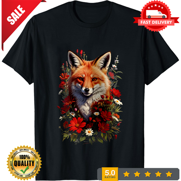 Red Fox & Wildflowers Apparel - Bella 3001 T-shirt Gildan 18000 Crew Neck and Gildan 18500, NEW TRENDING ITEM-TH72798