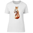 thumbnail image 1 of Red Fox With A Cup Of Coffee T-Shirt Women -Image by Shutterstock, Female XX-Large, 1 of 2